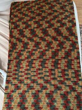 Autumn/ fall knit Blanket Handmade
